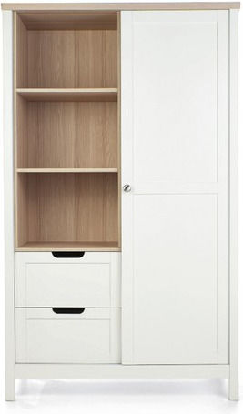 Harwell Dulap Pentru Copii Cu Ușă Dublă Și 2 Sertare Alb 105x58x176cm