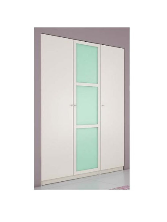 Σαντορίνη 2 Τρίφυλλη Ντουλάπα Λευκή 150x60x220cm
