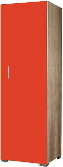 G1 Μονόφυλλη Ντουλάπα Δρυς-Κόκκινο 48x50x180cm
