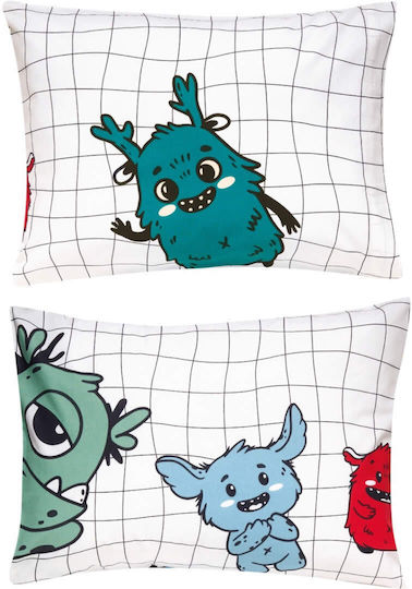 Kentia Mostro Kids Cotton Pillowcase Set 52x72cm Blue Kentia Mostro Kids Cotton Pillowcase Set 52x72cm Blue