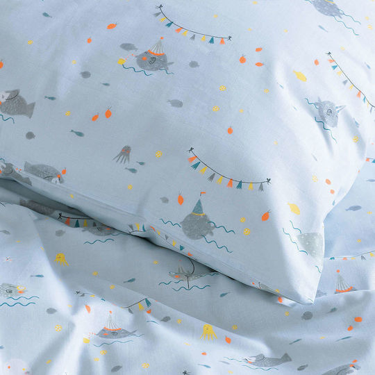 Rythmos Fouska Kids Cotton Pillowcase 50x70cm Blue