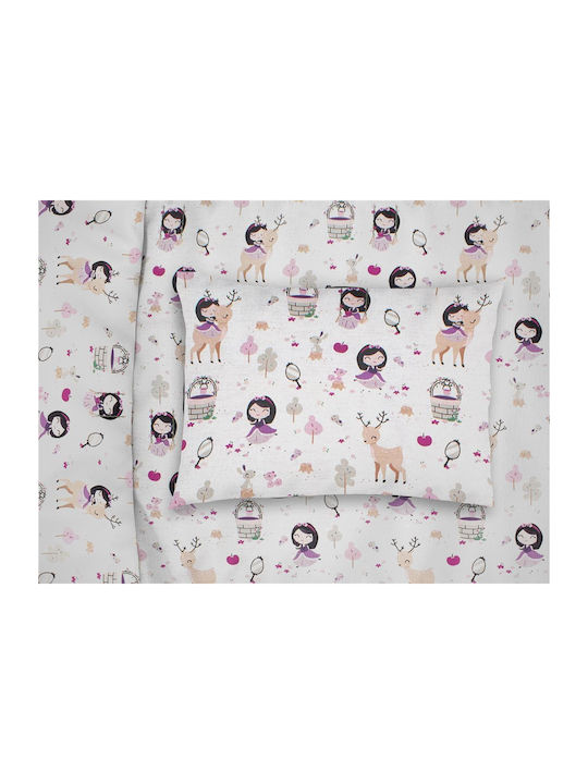 Dimcol Lily Deer Kids Cotton Pillowcase 50x70cm Λευκή
