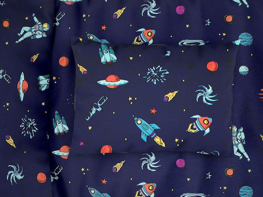 Dimcol Space Kids Cotton Pillowcase 50x70cm Blue