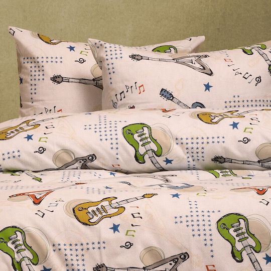 Melinen Kids Cotton Pillowcase Set 53x72cm Music Ice