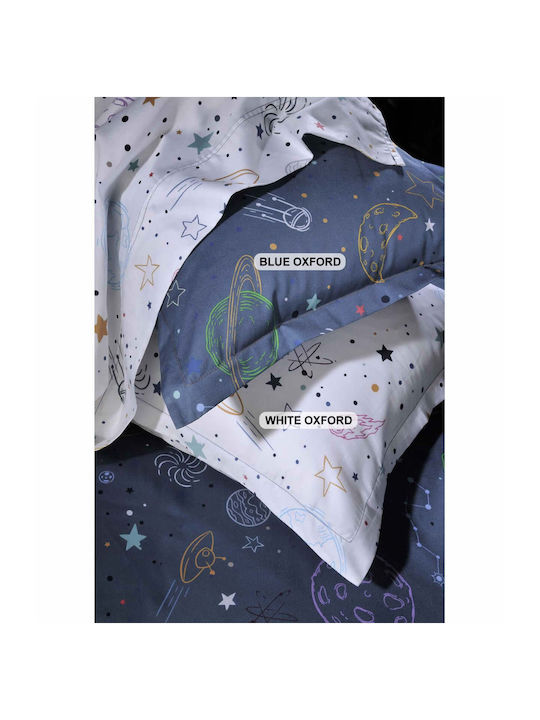 Down Town Home Kids Cotton Pillowcase Set 52x75cm Space Blue