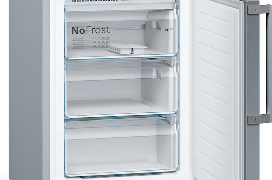 Bosch Fridge-Freezer 368lt Total NoFrost H203xW60xD66cm Metal Look KGN397LEQ