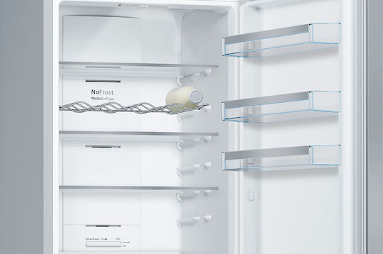 Bosch Fridge-Freezer 368lt Total NoFrost H203xW60xD66cm Metal Look KGN397LEQ