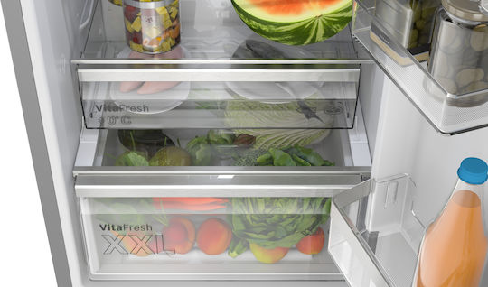 Bosch Kühl-Gefrierkombination 363Es Total NoFrost H203xB60xT66.5cm. Inox KGN394ICF