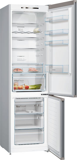 Bosch Fridge-Freezer 368lt Total NoFrost H201xW60xD66cm Silver KGN39VIDB