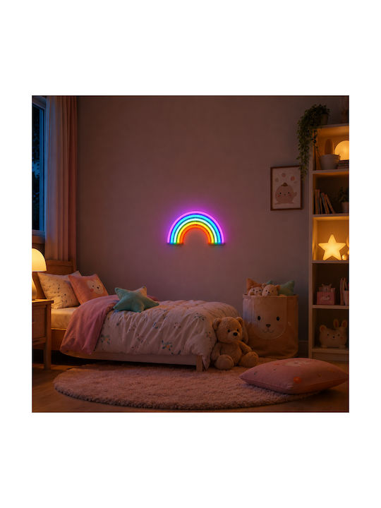Aca Led Kids Decorative Lamp Rainbow Multicolour 30x2cm