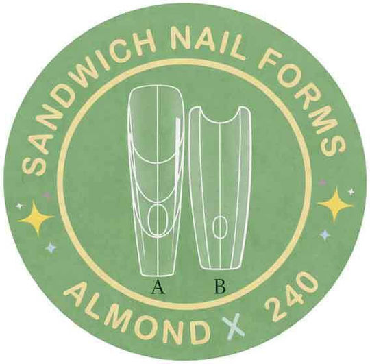 Artificial Nails Nail Forms Sandwich Almond 240 Pieces Box