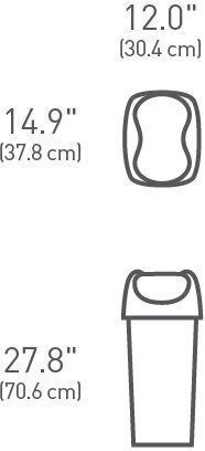 Simplehuman Πλαστικός Κάδος Απορριμμάτων 40lt Μαύρος