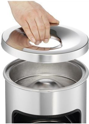 Durable Plastic Waste Bin 17lt Silver