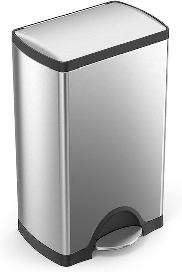 Simplehuman Metallic Waste Bin 38lt with Pedal Inox