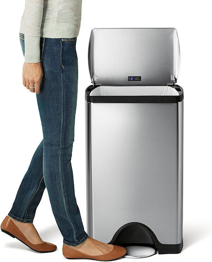Simplehuman Metallic Waste Bin 38lt with Pedal Inox
