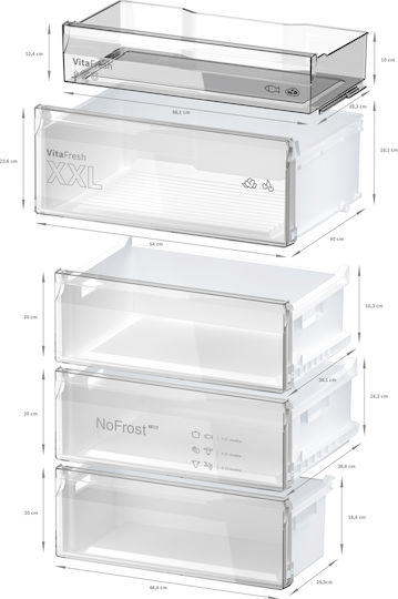 Bosch 440лт В203xШ70xД66.7см. Сив KGN49OCAF