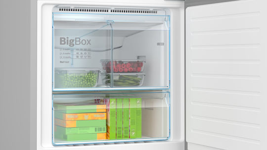 Bosch Kühl-Gefrierkombination 508Es Total NoFrost H193xB70xT80cm. Brushed Steel Anti-Fingerprint KGN56XIER