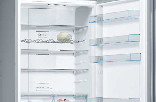 Bosch Ψυγειοκαταψύκτης 438lt Total NoFrost Υ203xΠ70xΒ67εκ. Brushed Steel Anti-Fingerprint KGN49XIEA