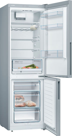 Bosch Fridge-Freezer 308lt H186xW60xD65cm Metal Look KGV36VLEAS