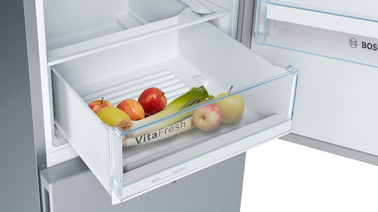 Bosch Fridge-Freezer 308lt H186xW60xD65cm Metal Look KGV36VLEAS