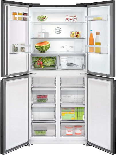 Bosch Side-by-Side Kühlschrank 547Es Total NoFrost H189.5xB85.5xT66.6cm. Schwarz KMC85LBEA