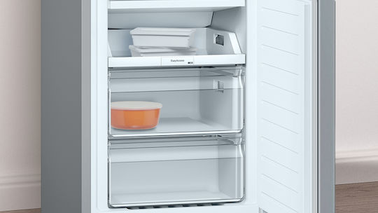 Pitsos Combină frigorifică 305lt Total NoFrost Î186xL60xA66cm. Inox PKNB36NLE0