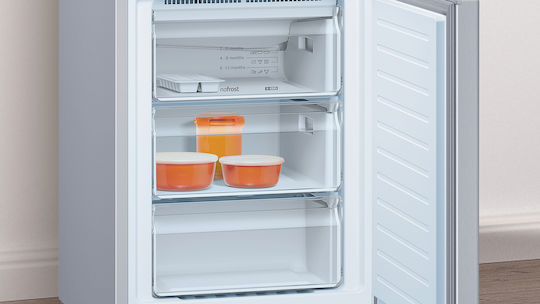 Pitsos Ψυγειοκαταψύκτης 368lt Total NoFrost Υ203xΠ60xΒ66εκ. Inox PKNB39VLE2