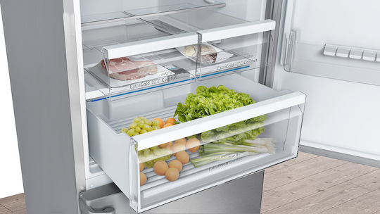 Pitsos Fridge-Freezer 438lt Total NoFrost H203xW70xD67cm Inox PKNB49XIDP