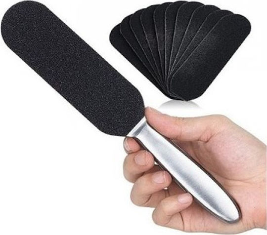 Foot File 25cm Stainless Steel 10 Pieces Replacement Sandpapers