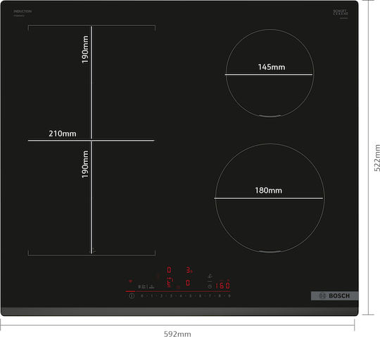 Bosch Serie 6 Smart Induction Cooktop Autonomous with Child Lock Function 59.2x52.2εκ.