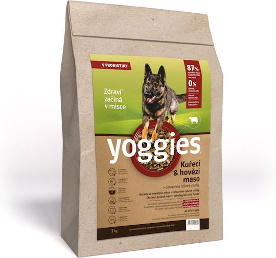 Dry Dog Food Chicken Beef Meat & Probiotics Cold Pressed Yoggies Mini 15kg