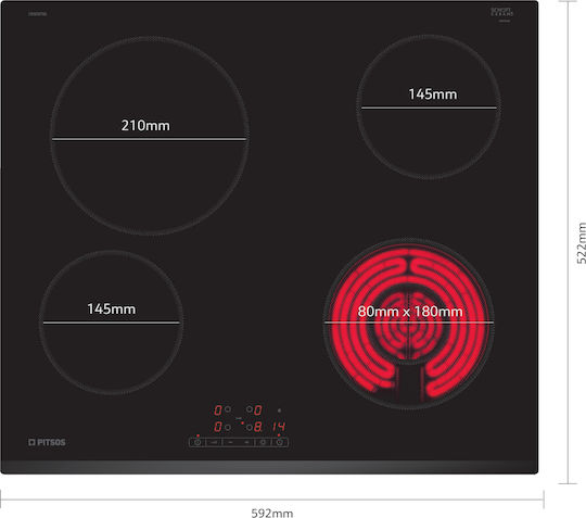 Pitsos Autonomous with Child Lock Function 59.2x52.2εκ.