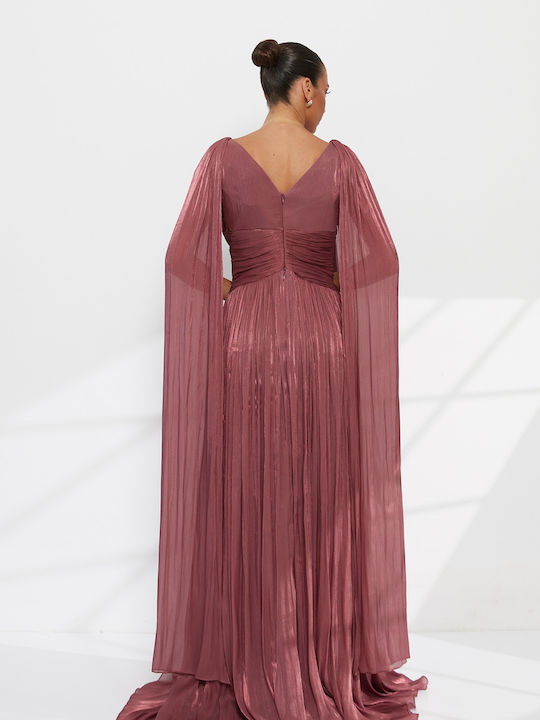 Sommer Maxi Abend Damenkleid Hemdkleid Rosa