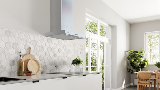 Pitsos Vent Hood Chimney 60cm Inox with Wi-Fi