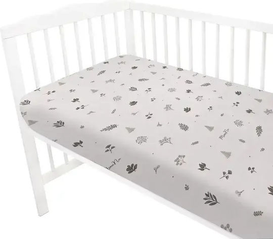 MimiNu Lenjerie De Patut Bebe Pentru Patut Din Bumbac Cu Cauciuc Bej 140x70cm