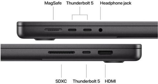 Apple MacBook Pro 16.2" IPS Ecran Retina 120Hz (M5 Pro-18-Core/64GB/2TB SSD/20-Core GPU) Textură Nano Negru Spațial (Tastatură International English)