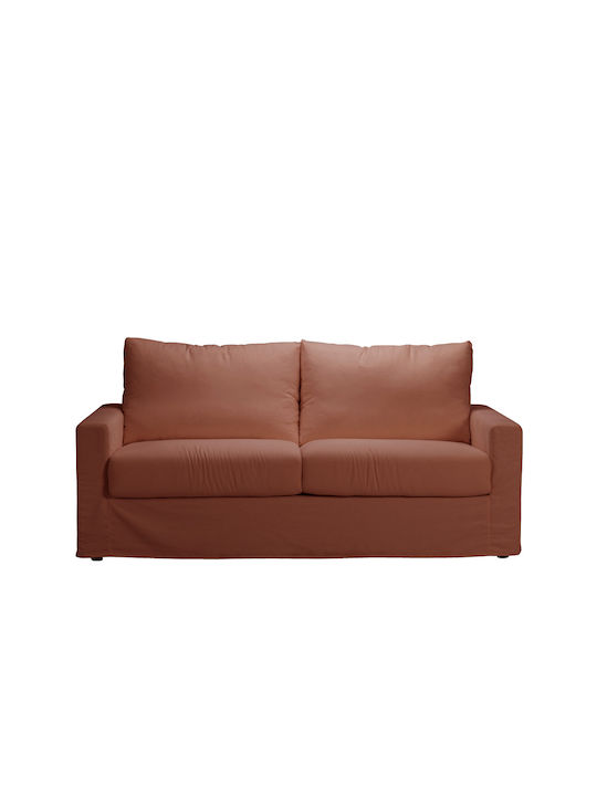 Ithaki Τριθέσιος Καναπές Κρεβάτι Terracotta 190x94x90εκ.