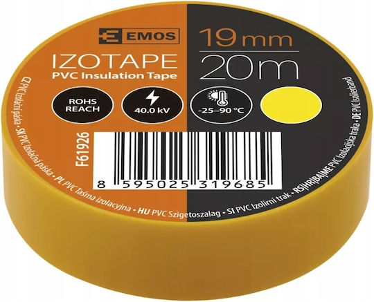 Emos Bandă De Izolare Pentru Îmbinări 19mm x 20m Galbenă