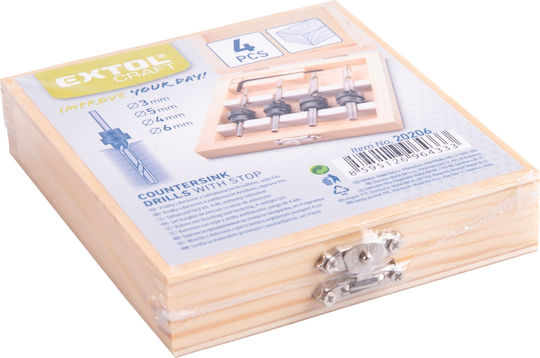 Extol Craft Set 4 Burghie Pentru Lemn