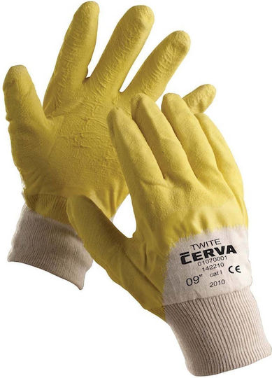Cerva Mănuși De Lucru Bej Din Bumbac/Latex