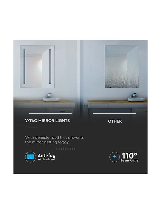 V-TAC Plafonieră de Tavan pentru Baie 80cm Albă cu LED Integrat