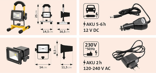 Extol Lanternă LED Reîncărcabilă IP65 cu Luminozitate Maximă 800lm