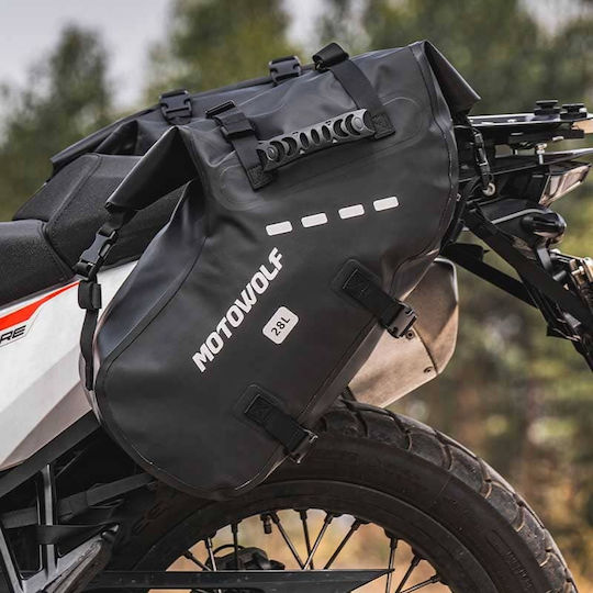 Motowolf Set de saci de șa pentru motocicletă 28lt în culoare neagră