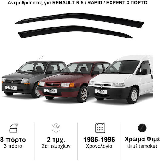 Heko Satz Windabweiser Vordere Dark Fime für Renault Schnell / Express Ford Express Chevrolet Express 2Stück