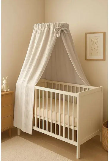 Qmini Cotton Beige Crib Mosquito Net 145x200cm