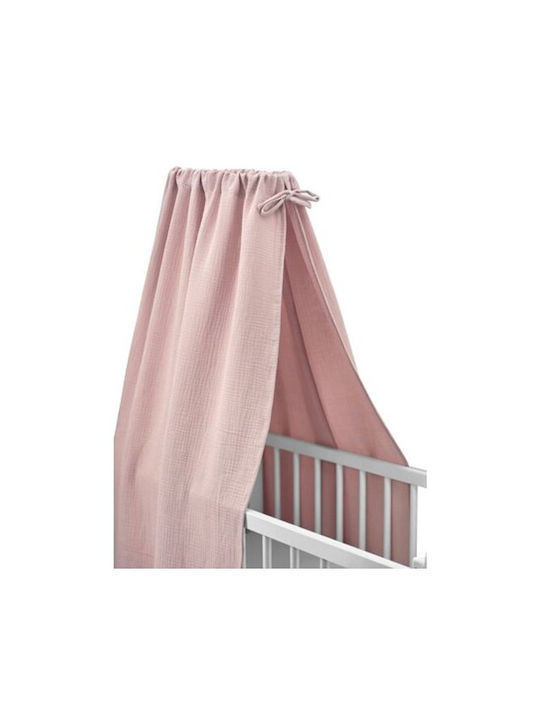 Qmini Qmini Baby Moskitonetz für Kinderbett Baumwoll Rosa 145x200cm