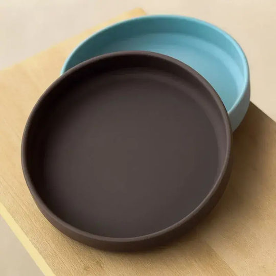 Petite & Mars Farfurie Pentru Copii Din Silicon Albastră