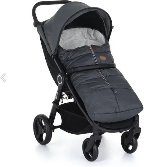 Petite & Mars Jibot Sac de Cărucior Impermeabil Gri cu Căptușeală Fleece 100x48cm