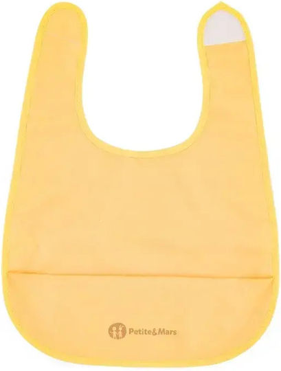 Petite & Mars Babici Pentru Bebeluşi Impermeabilă Din Plastic Cu Autocolant Şi Buzunar Ocher Pentru 6 Luni+