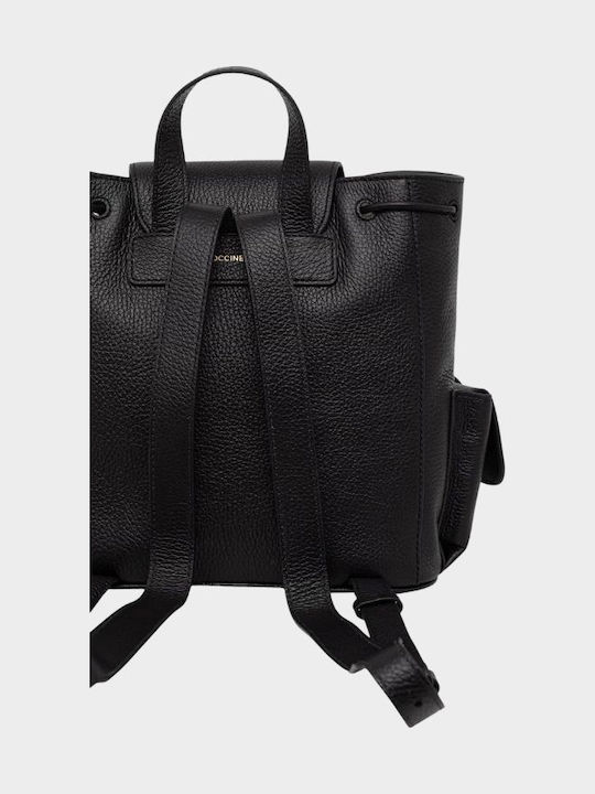 Women's Black Leather Backpack